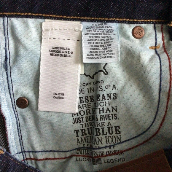 Lucky Brand Lolita Boot Dark Wash Denim Blue Jeans - Size 00 24/34 Long - Picture 8 of 11